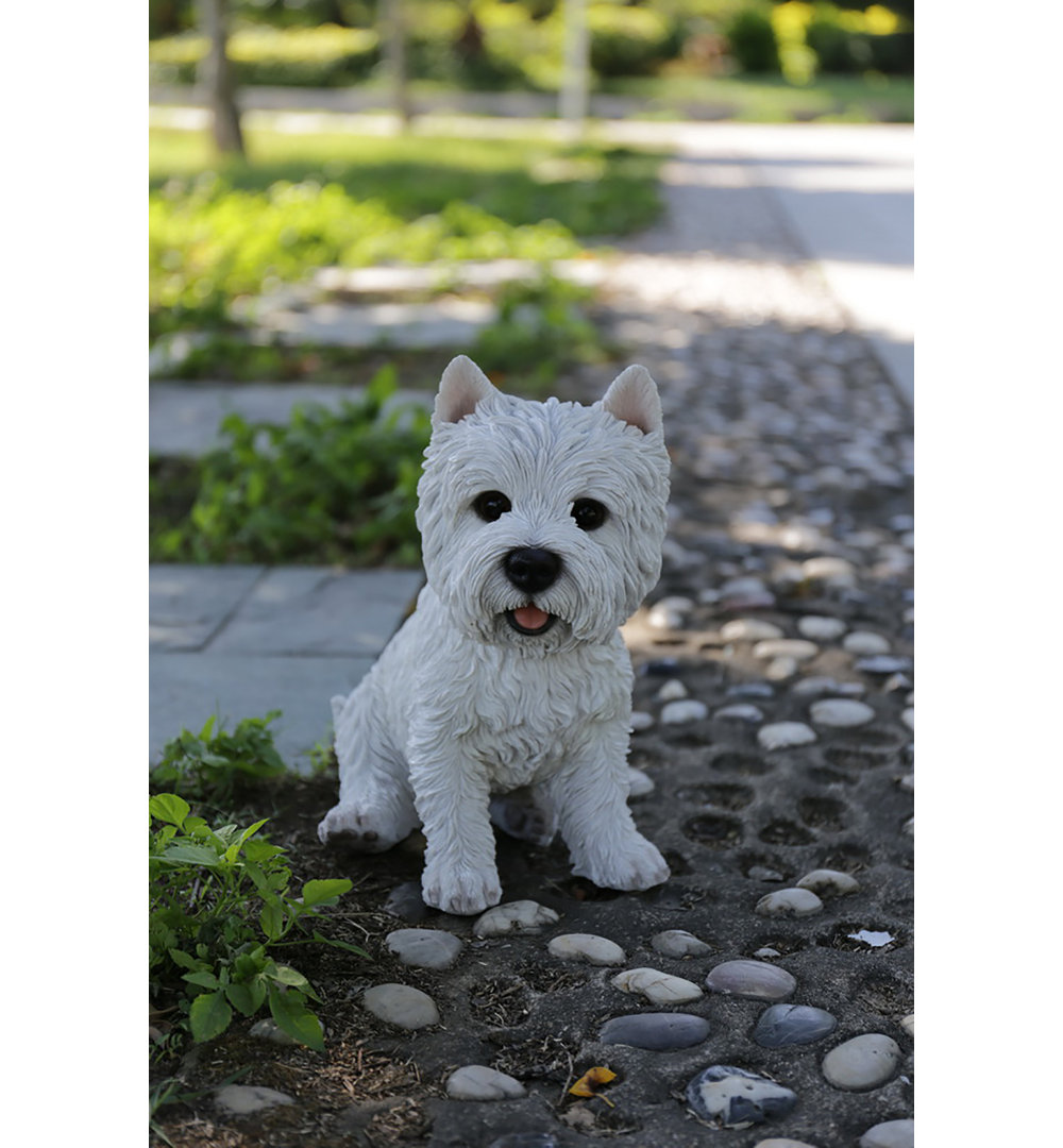 Sitting White Terrier Dog Statue Hi-Line Gift Ltd.