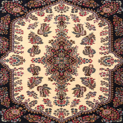 Tapis traditionnel mehroon/noir/bleu Esentepe