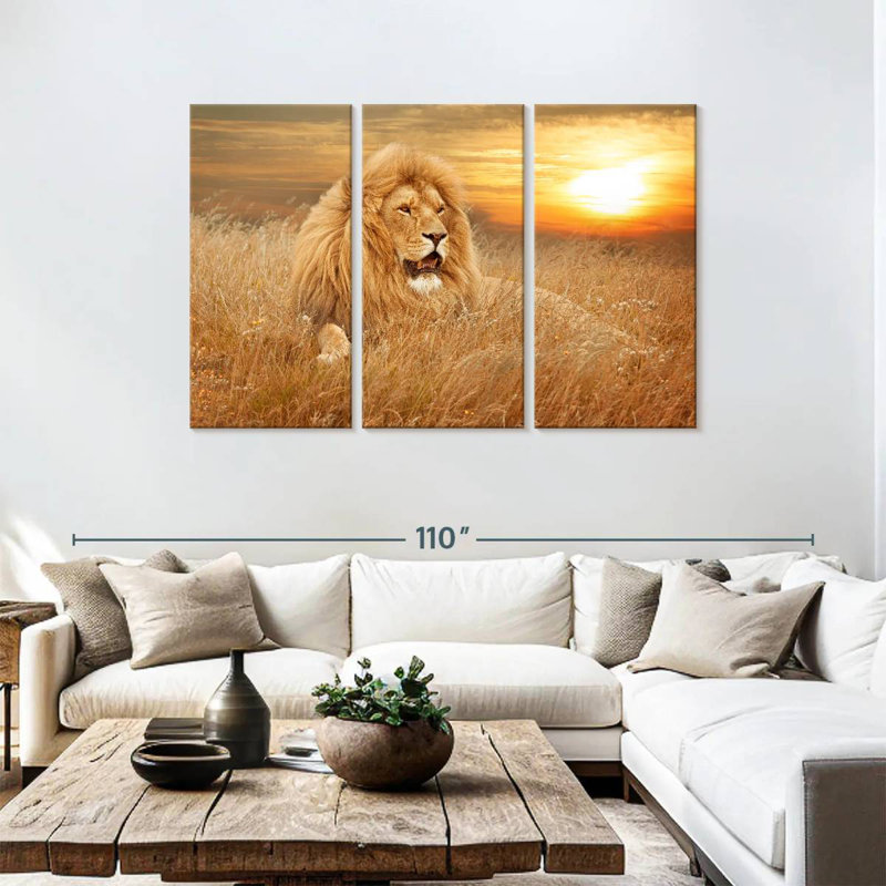 Sunset Lion, 48" H x 74" W