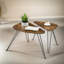 Aleiyah Rustic 2 Piece Nest of Tables with Metal Legs Side End Table Living Room