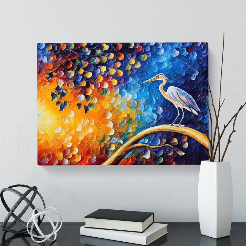 Heron Bird Abstract Vol.3 - Wrapped Canvas Painting, 35cm H x 50cm W x 3cm D