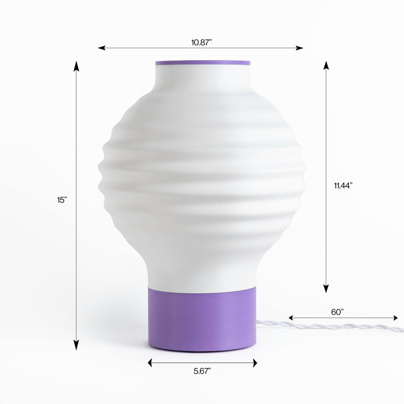 Lampe de table asiatique à DEL 15 "à DEL, Mauve