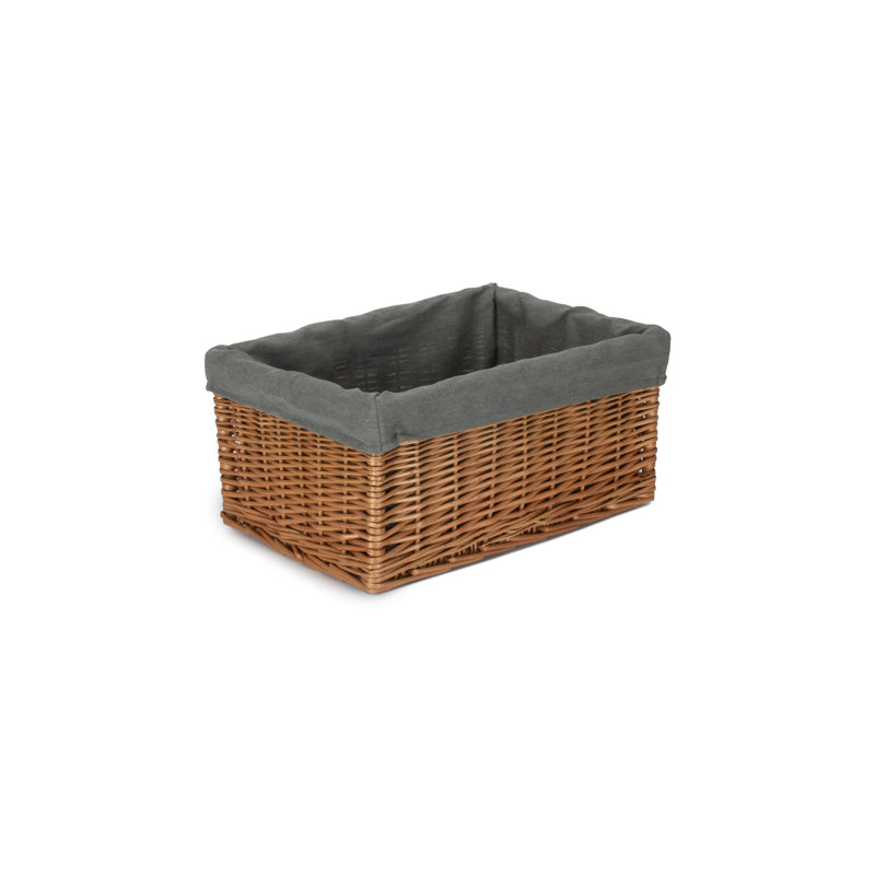 Wicker Lined Storage Basket, 22cm H x 42cm W x 30cm D