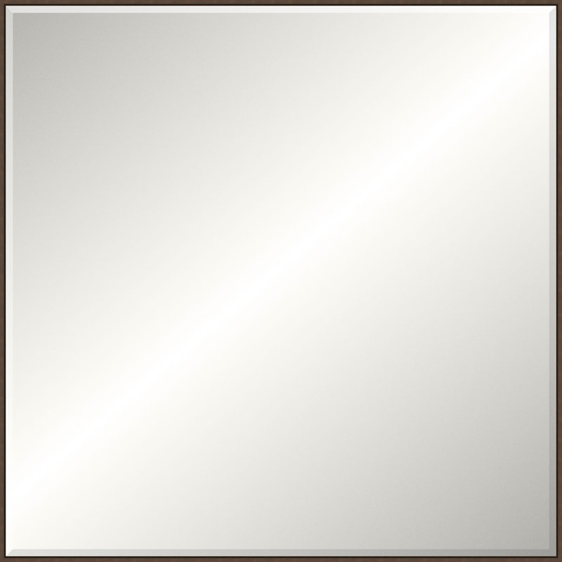 Floater 2 Solid Wood Beveled Mirror, Square, 49.25" x 49.25", Bronze