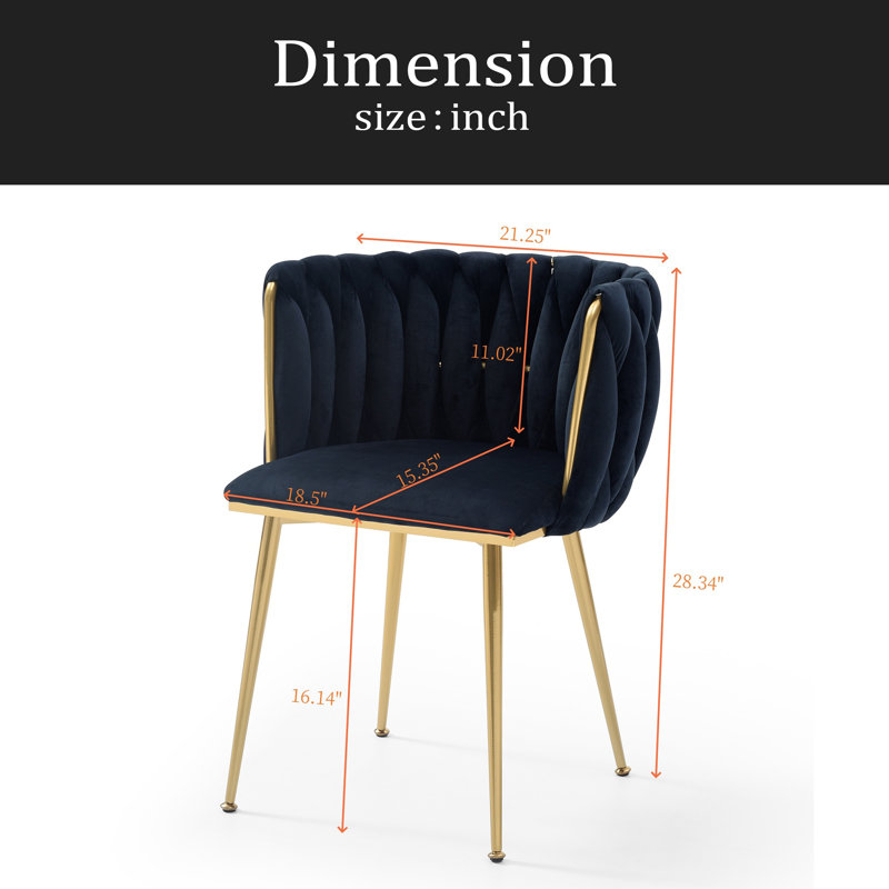 Ensemble de 2 chaises de salle à manger en velours Modern, Noir