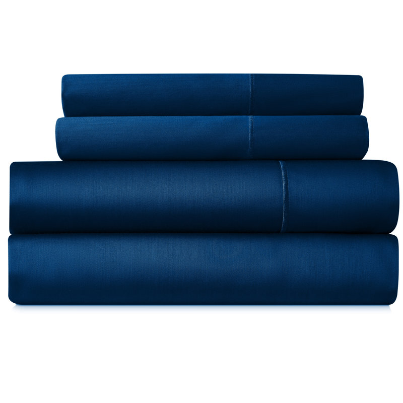 Ensemble de draps 4 pièces Bibb Home, Ensemble de draps pour grand lit avec deux très g, Denim