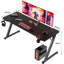 Ergonomic Black Gaming Desk PC Computer Desk Home Office With Headphone Hook-422921858-535649619