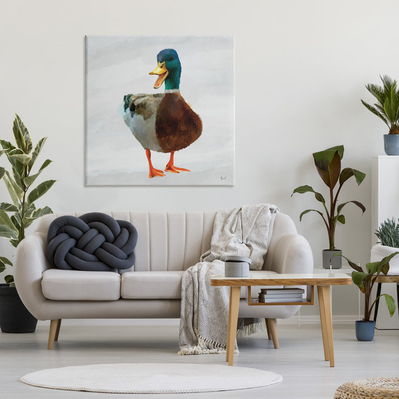 «Squawking Duck», toile par Renel Peters, H 36 po x l 36 po