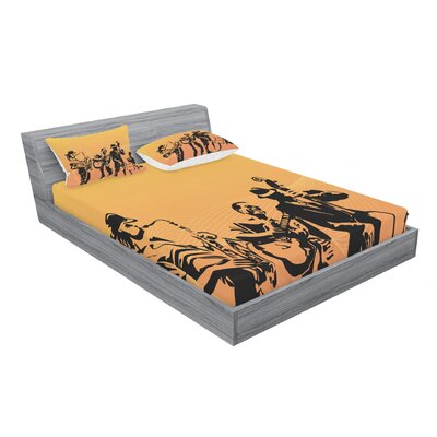 Jazz Music Microfiber Sheet Set -  Ambesonne, bswpil_16691_queen