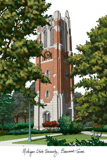 « campus images », reproduction de photo NCAA, Spartans de Michigan State