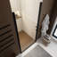 Porte de douche demi-cadre avec verre transparent l 34 po x H 72 po