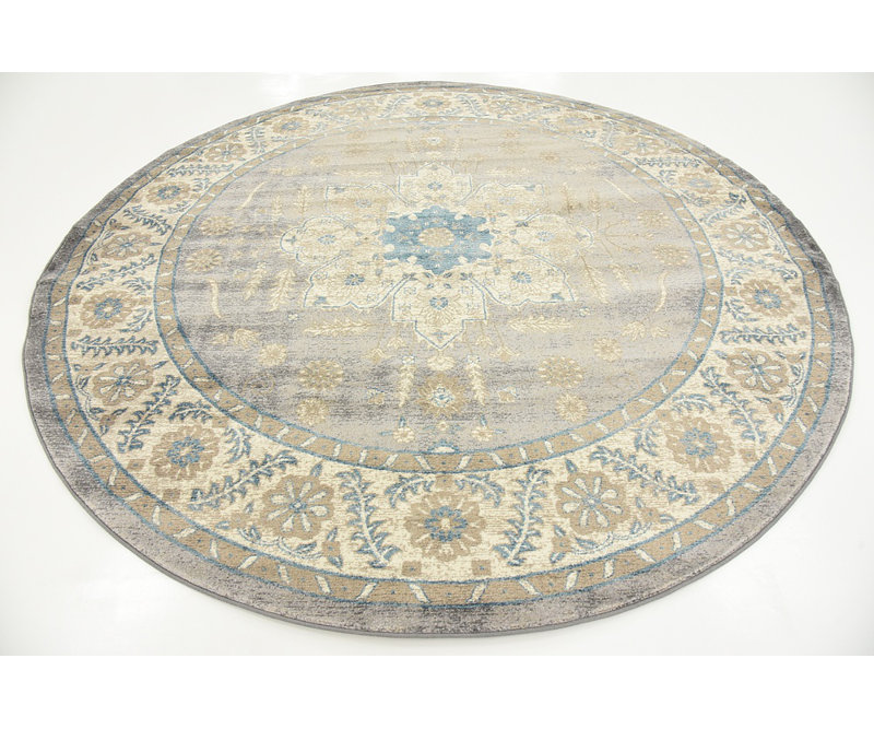 Gwendolyn Floral Indoor Rug, Round 7'3" - 2