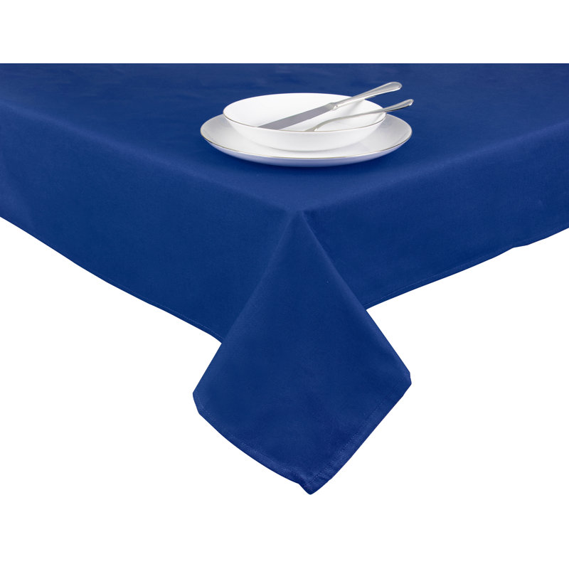 Panama Rectangular Solid Colour Tablecloth, 140cm W x 240cm L, Blue