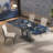 Rectangular Blue Microlite Stone Dining Table Sets-102627711