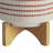 Ceramic Planter for Indoor and Outdoor Use Orange Planter with Aztec Design on Wooden Stand-2090127250-2090127245
