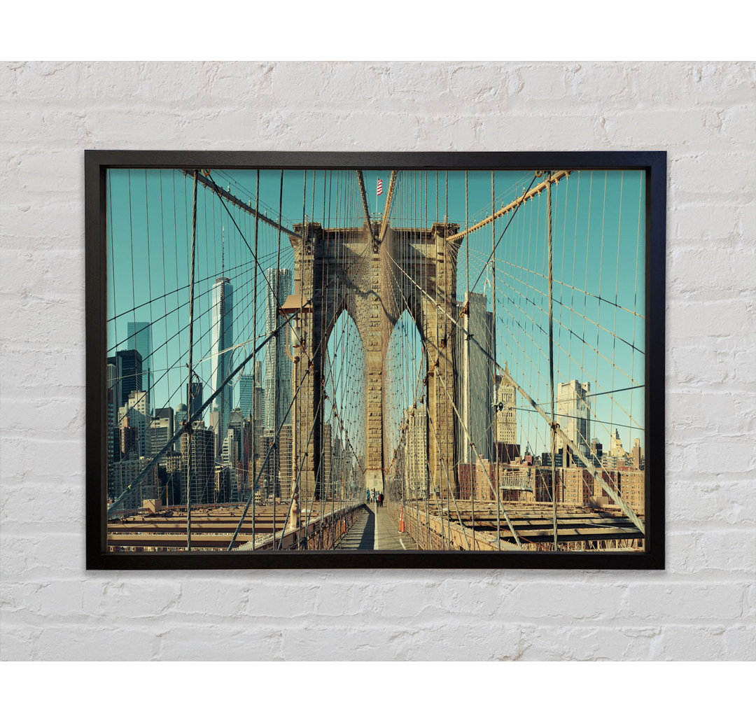 Amazing NYC Bridge - Einzelner Bilderrahmen Kunstdrucke auf Leinwand