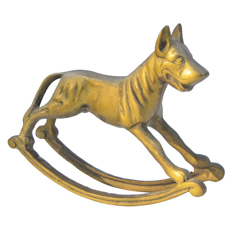 Midcentury Brass Rocking Dog