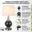 23.5" Modern Metal Table Lamp with USB-A & Type-C Charging Ports, 3-Way Dimmable Touch Control, Black Marbleized / Antique Brass