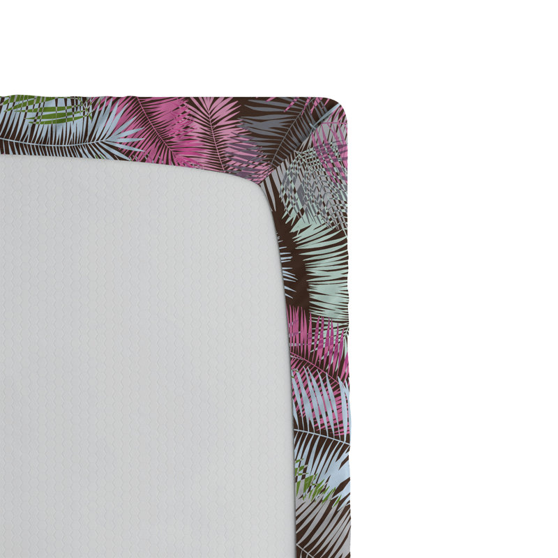 Drap-housse Ambesonne, Rose pastel, bleu doux / floral 1, Drap-housse de taille très grand