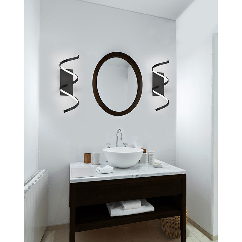 Synergy LED Flush Mounted Sconce, Antique Silver, 24" H x 8.5" W x 7" D