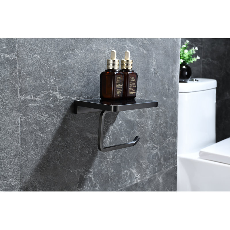 Porte-papier hygiénique mural en acier inoxydable Ancika, Bronze / noir