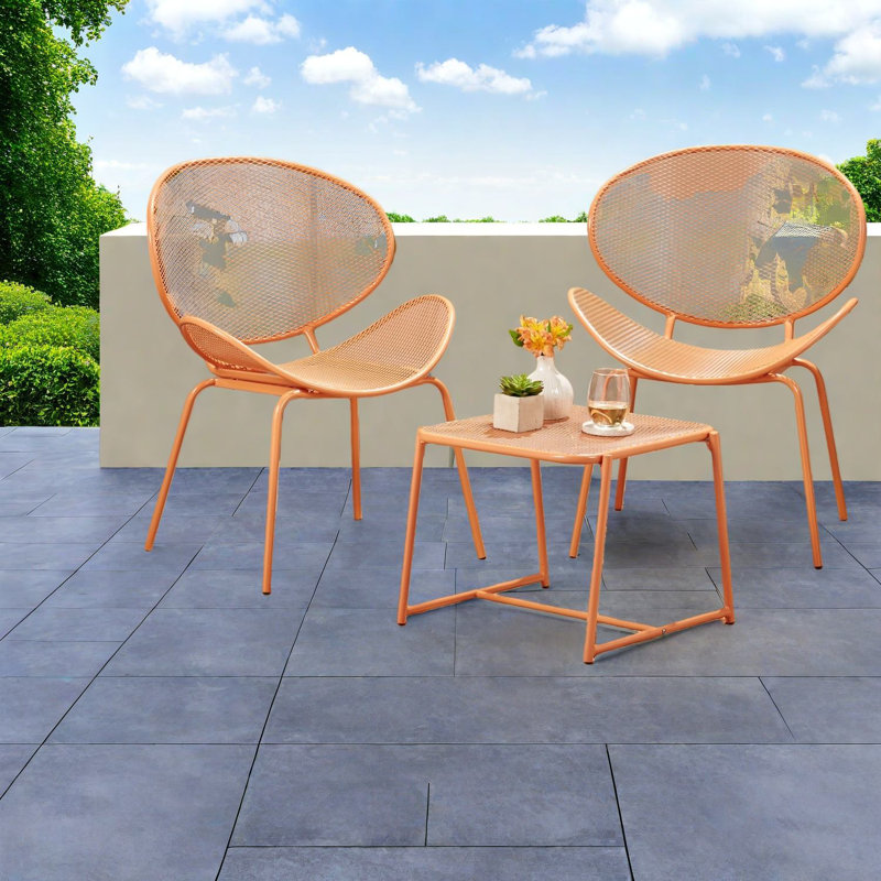 Ensembles de salle à manger de patio compacts, ensemble de conversation en fer moderne pour la terrasse