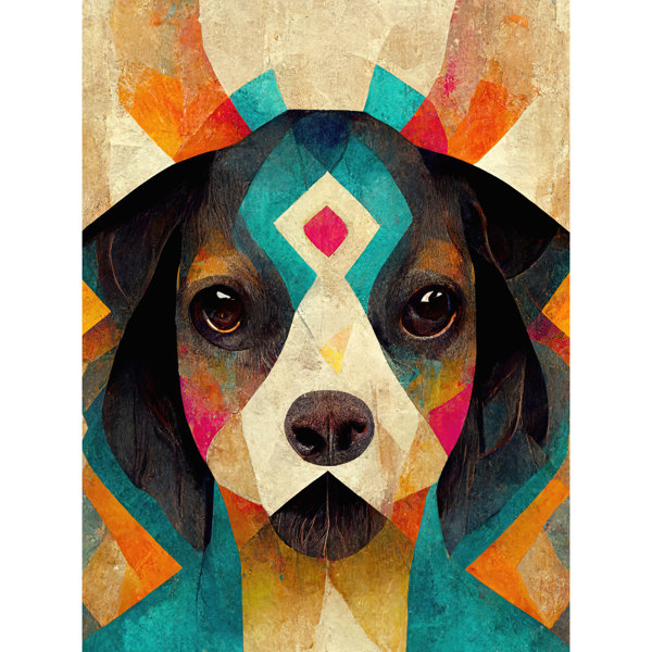 Wee Blue Coo Boho Abstract Modern Shaman Guru Dog - Print | Wayfair.co.uk