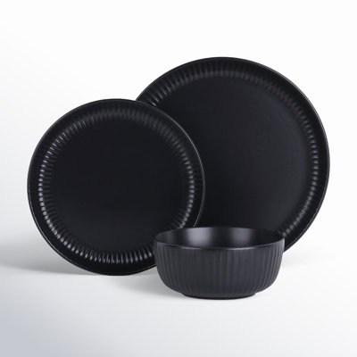 Zeppelin Birch Lane™ Zeppelin 12-Piece Dinnerware Set Stoneware