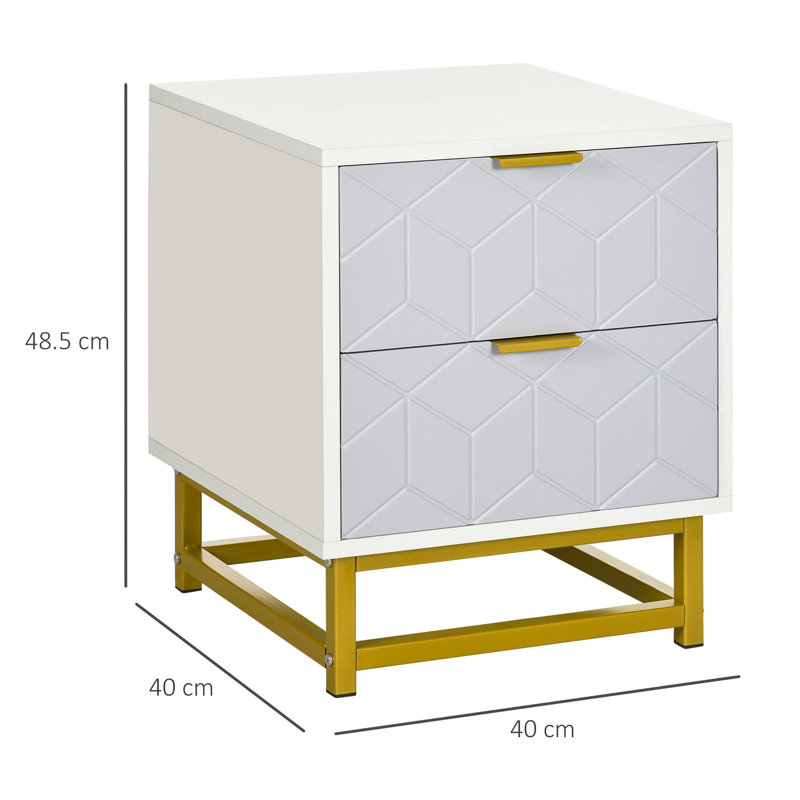 Mullica 40cm W Steel Bedside Table