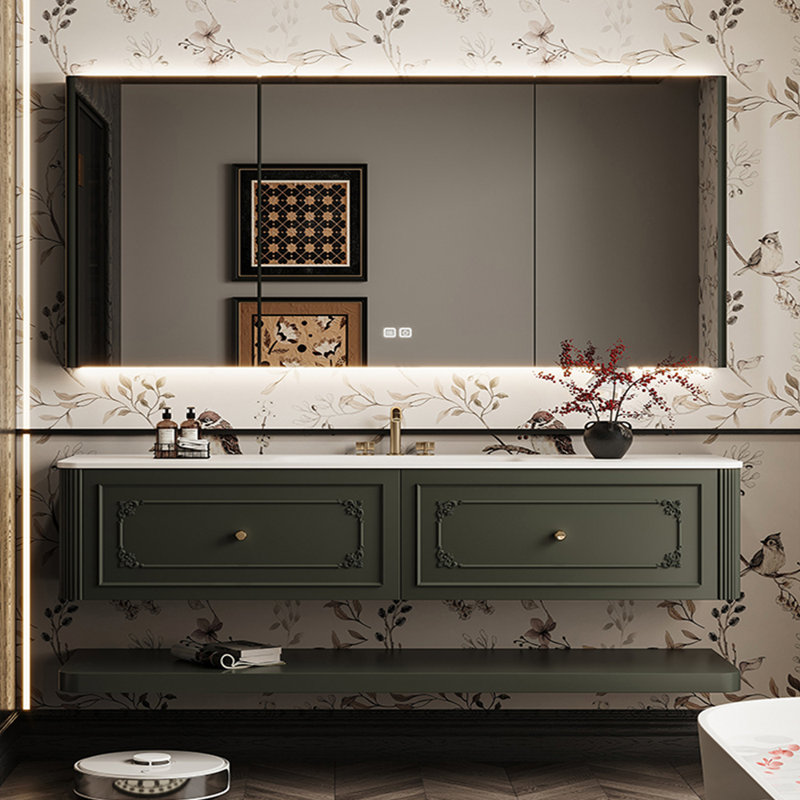 American-style light luxury bathroom cabinet, Green, 18.35" H x 59.06" W x 21.65" D