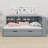 Wooden Daybed With Trundle, Daybed With Storage Shelf And USB Charging Ports-1221177175