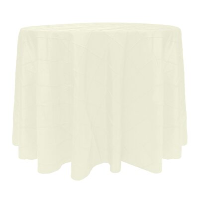 Ultimate Textile -10 Pack- Embroidered Pintuck Taffeta 126-Inch Round Tablecloth Ivory Cream -  10PS-126R-115