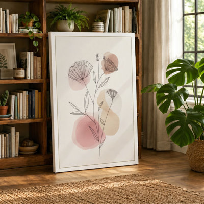 Blooming Stems Botanical 1 Piece Wrapped Canvas Wall Art