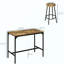 Table avec tabourets, table de cuisine 4 chaises, ensemble de table de bar à hauteur de comptoir et chaises 5 pièces