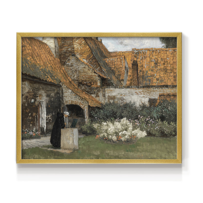 Paysages rétro-DCCLIV-Reproduction encadrée - réversible, H 8 po x l 10 po, Or