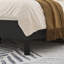 Lit plateforme Beatrica Queen Size en velours côtelé noir avec tête de lit à oreilles et sommier à lattes en bois-812003052-812003049