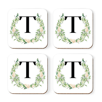 Verre à café sous-verre de jardin monogramme initiale B