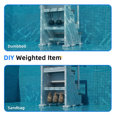 Pool Ladder above Ground,Heavy Duty 4-Step Pool Ladder with Non-Slip Steps and Dual Handrails,500 LBS Load Capacity,for 46-58 Inch