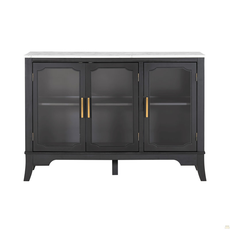 Armoire de rangement, 3 portes, Noir