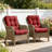 2 Piece 4" Thick Chair Cushion Indoor and Outdoor Seat / Back Cushions with Straps-381203185
