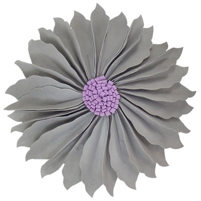 Handmade 3D Flower Round Decorative Throw Pillow W/ Inserts