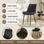 Tufted Velvet Dining Chair with Curved Back and Metal Legs, Set of 4-367653359