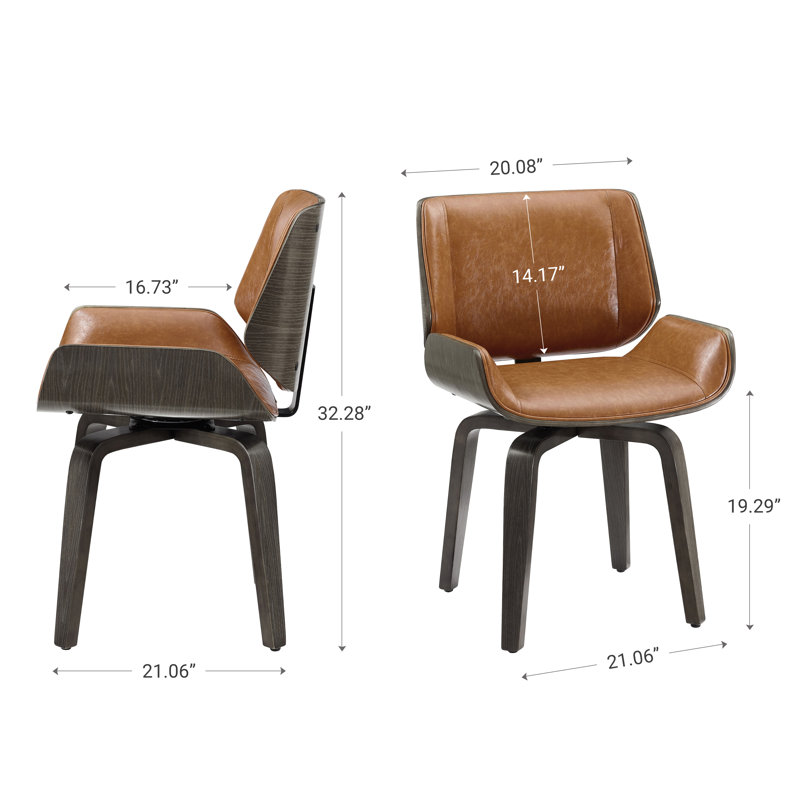 49.53cm H Upholstered Side Chair in Brown