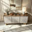 Table buffet en acier inoxydable Shell
