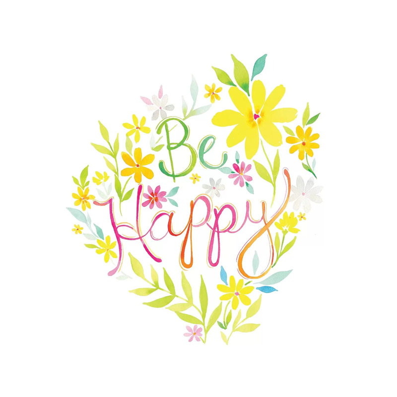 Be Happy Bouquet by Stephanie Ryan - Painting on Canvas, 93.98cm H x 93.98cm W x 3.81cm D, Wrapped Canvas