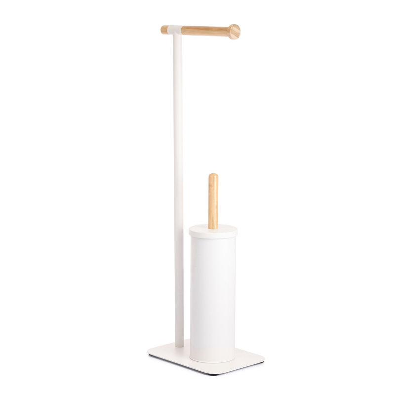 Richae Free Standing Toilet Paper Holder, White