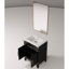 Meuble-lavabo simple en chêne noir 24 po x 18 po - comptoir en acrylique et miroir à fermeture en douceur, nombreux choix de rangement W P Comptoir généreux-17092966