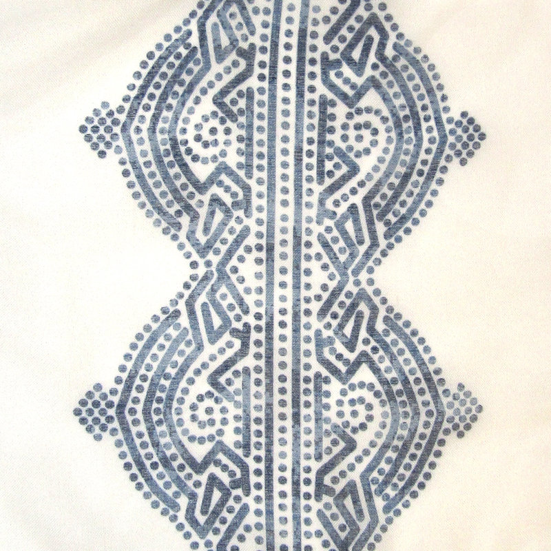 Indigo Sheer Tab Top Boho Tassel Window Curtain Panel