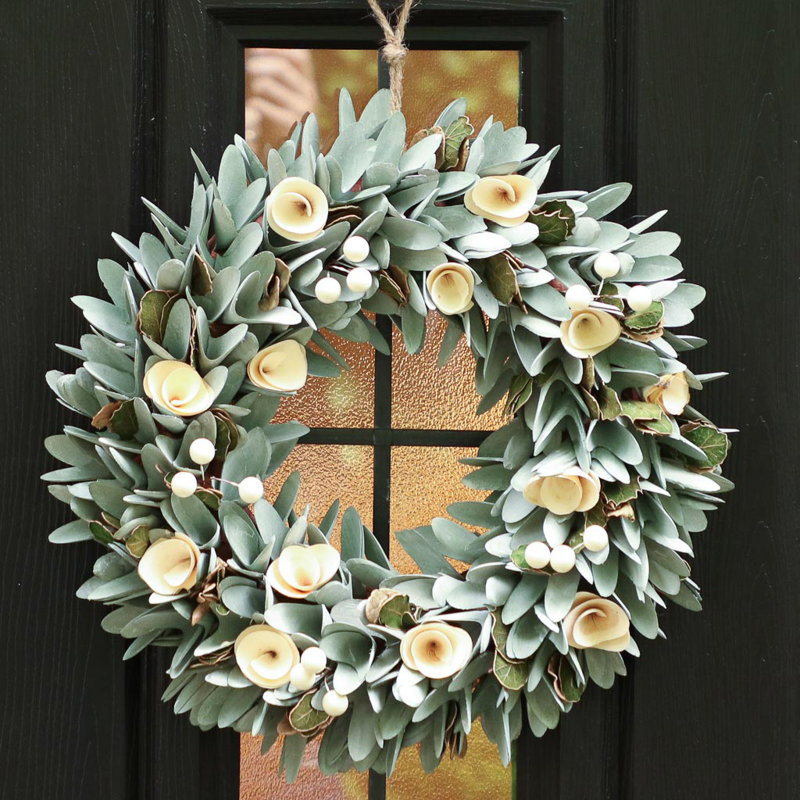 Handcrafted Preserved Woodchip 33cm Wreath