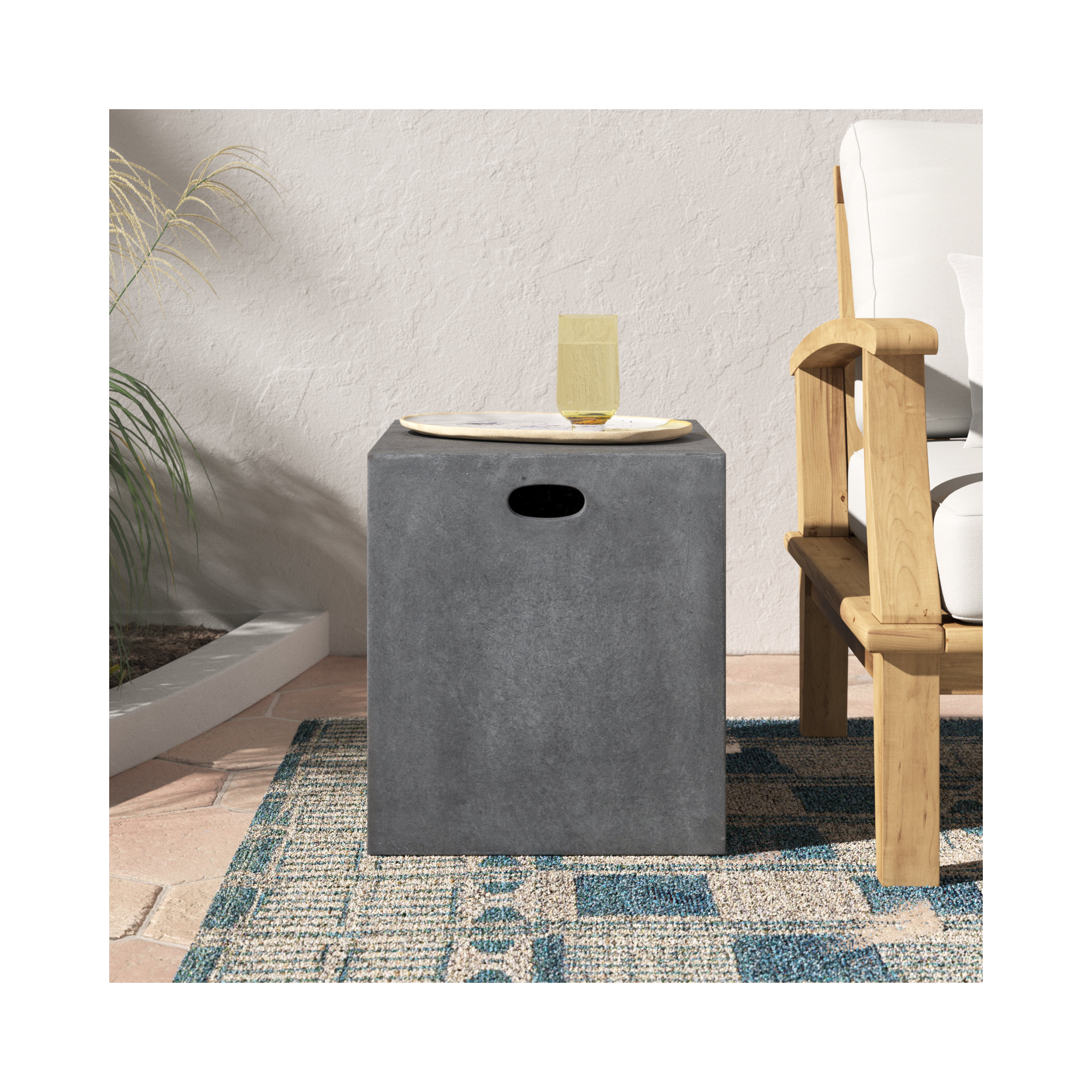 Lionel Concrete Accent Stool
